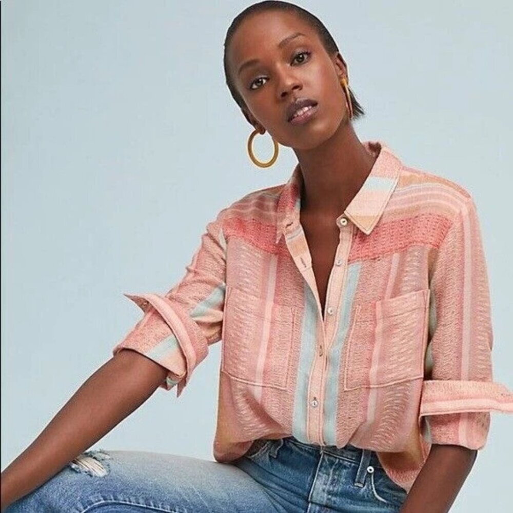 Anthropologie Maeve Calipatria Button Down Shirt Women's sz 2